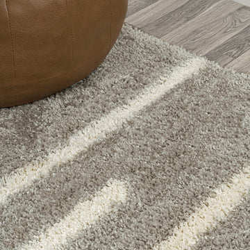 Alaro Berber Stripe Shag Area Rug